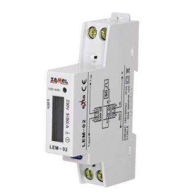 Licznik energii elektrycznej 1-fazowy LCD Typ: LEM-02 ZAMEL (EXT10000033-WPL)